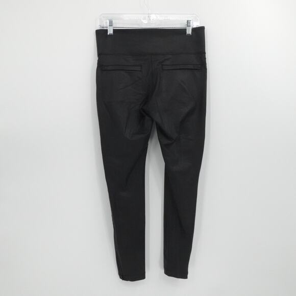 Athleta Pants Womens Medium Black Delancey Gleam Moto Tight Leggings Ankle Zip - Picture 2 of 12